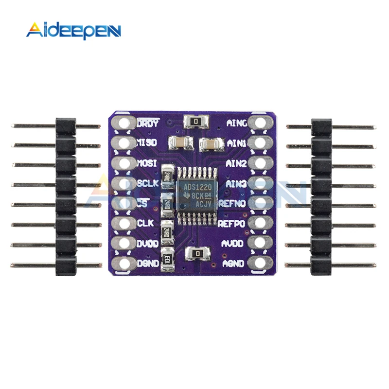 DC 3 V-5 V CJMCU-1220 ADS1220 с низким энергопотреблением 24 битный аналого-цифрового преобразователя постоянного тока ADC SPI I2C/межсоединений интегральных схем Интерфейс для Arduino