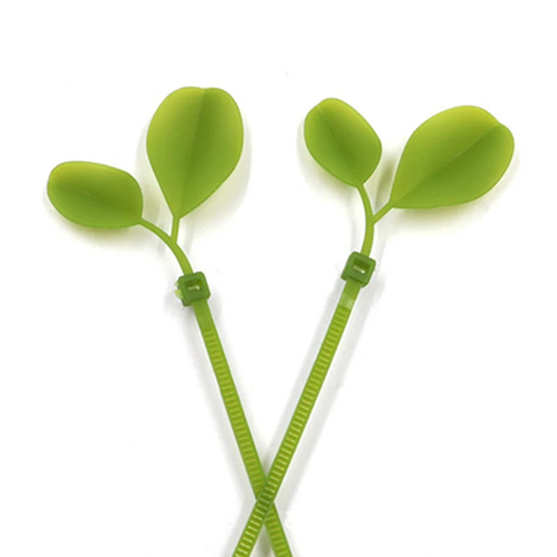 

100 Pieces A Pack Of Home Decoration Plants Simulation Leaf Tie Leaf Color Tie Fake Green Leaf Family Party Fake Plant