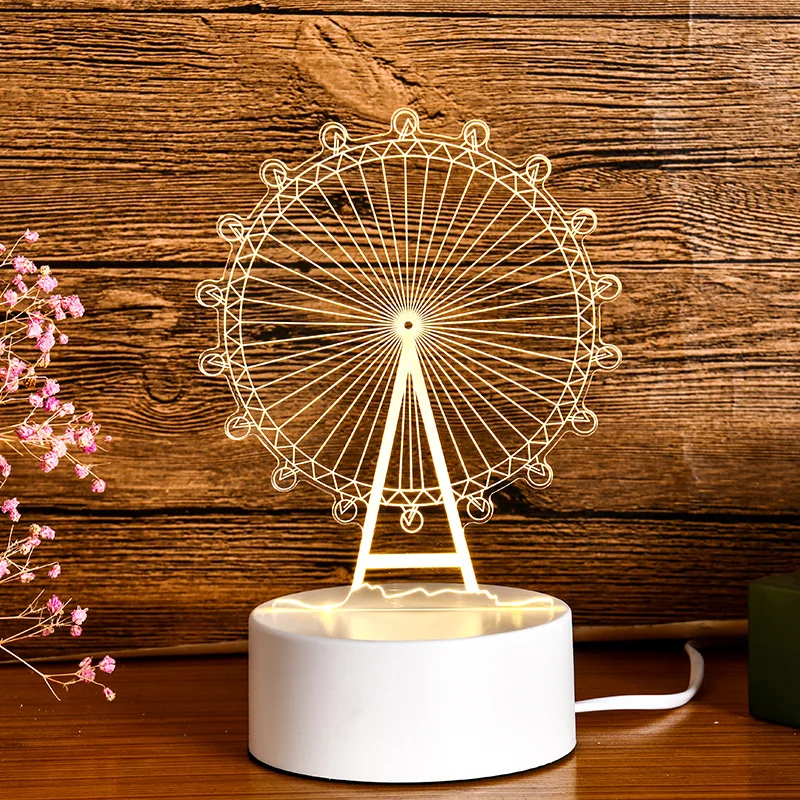 

Ночной рынок, Креативный светодиодный маленький ночник, детский подарок, украшение мечты, 3D Настольная лампа с логотипом на заказ