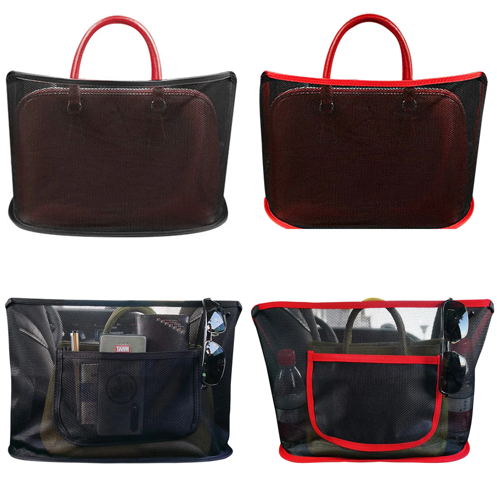 

Car Storage Tidying Net Pocket Bag Holder Between Seats Large Capacity Organizer Handbag Mesh Holder Barrier of Backseat Pet Kid