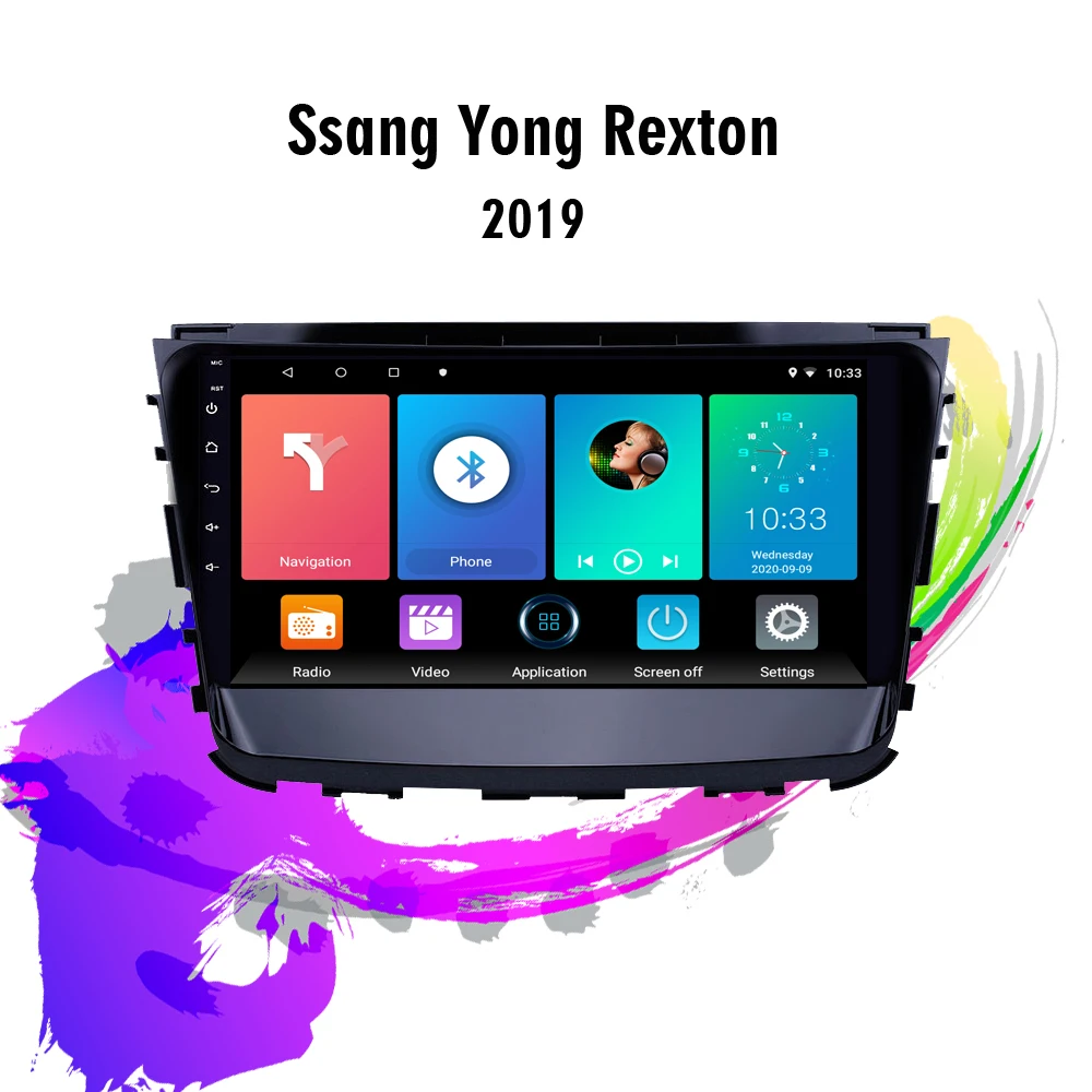 

For Ssang Yong Rexton 2019 Car Radio GPS Navigation Multimedia Player Touch Screen Android 9.0 Stereo 2 Din Radio Player