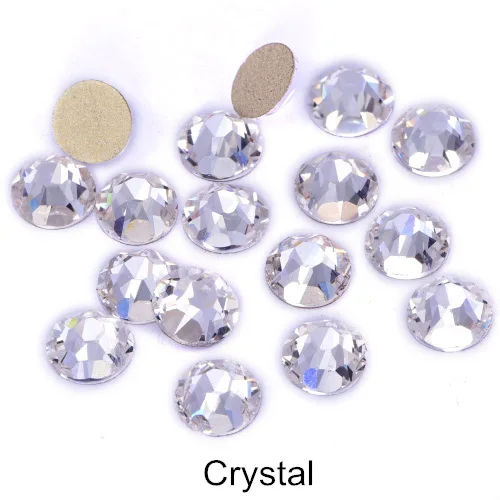 5A 8 Big+ 8 Small Cut Facets Стразы для ногтей, стекло, кристалл AB/прозрачные стразы с плоской задней поверхностью, не Горячие Стразы, украшение, кристалл Y3552 - Цвет: Crystal