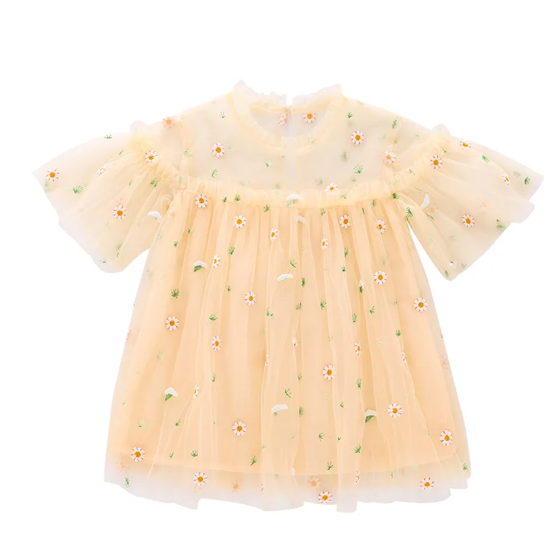2020 летнее платье для детей и подростков Платье девочек Одежда из сетчатой ткани с
