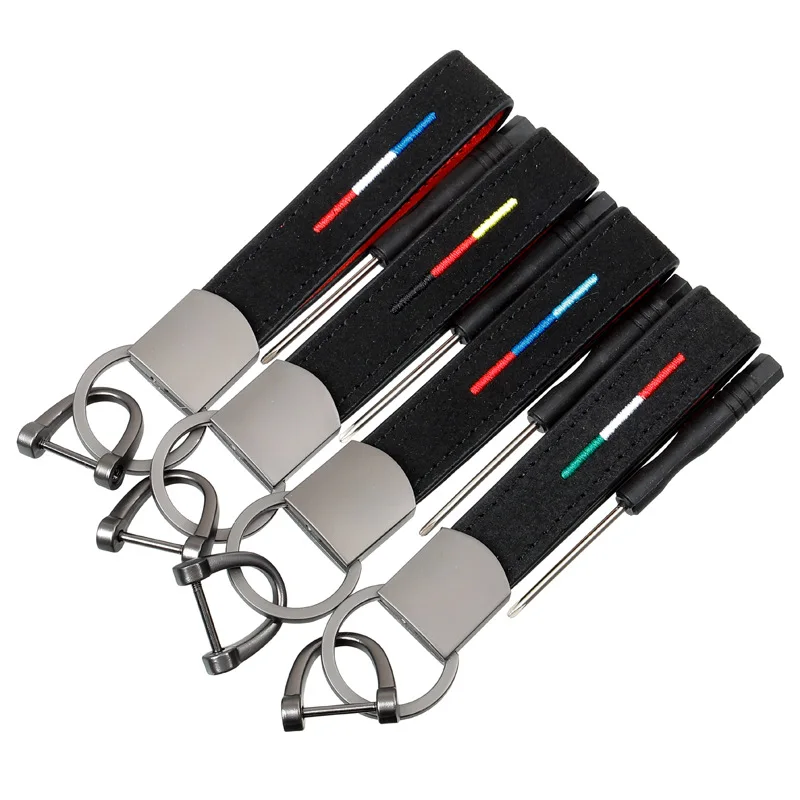 Модный брелок с пряжкой в форме подковы вышитый замшевый кожаный шнур роскошный