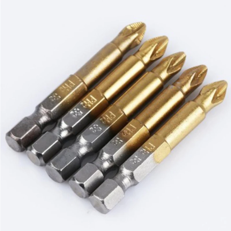 Шестигранная ручка PH2 1/4 дюйма покрытие из титанового сплава 50 мм Нескользящая