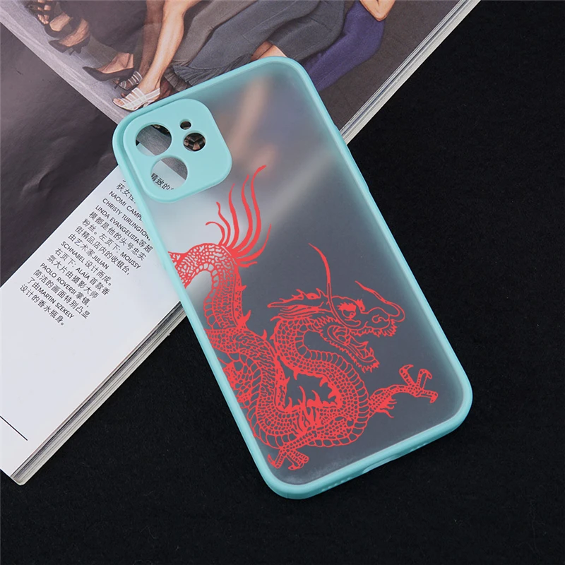 unique aesthetic design red dragon phone case for iphone 12 mini 11 13 pro x xs xr max 6 7 8 plus se 2020 soft bumper back cover free global shipping