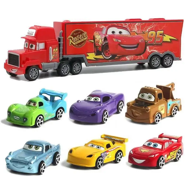 Without Retail Box2 7 шт. Дисней Pixar тачки 3 Молния Маккуин Джексон шторм Круз Мак дядюшка грузовик 1:55 литая под давлением модель автомобиля для детей Рождественский подарок - Цвет: Without Retail Box2