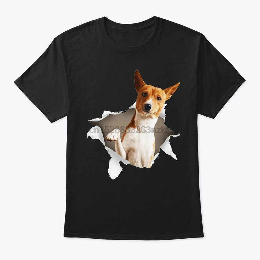 Мужская футболка Basenji рваная Футболка женская футболка|Мужские футболки| |