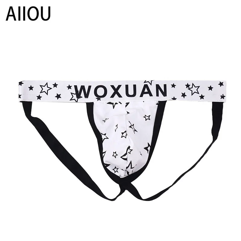 AIIOU Мужское нижнее белье для геев бандаж на веревочках и g-стринги модные принты