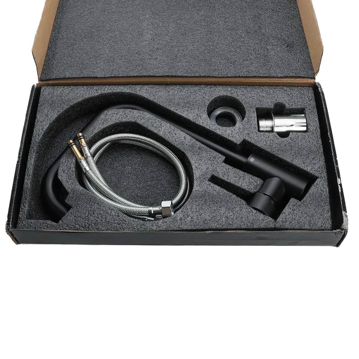 Black Stainless Steel Kitchen Faucet Sink Water Tap Hot and Cold Single Handle 360 Rotation Shower | Обустройство дома