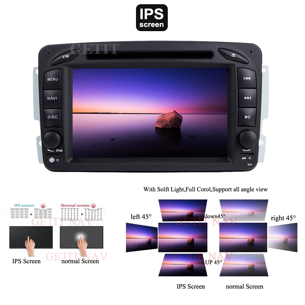 Автомагнитола на Android 10 DVD плеер для Mercedes/Benz/W209/W203/M/ML/W163/Viano/W639/Vito с GPS Навигатором BT
