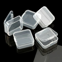 6pc mini boxes square clear plastic jewelry storage case container packaging box for earrings rings beads collecting display