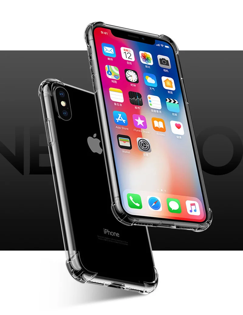 Роскошный ударопрочный бампер с 4 углами мягкий прозрачный защитный чехол из ТПУ