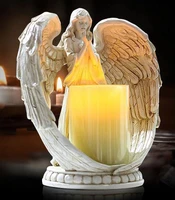electronic angel candle holder resin angel statue wedding gift home office decoration birthday gift for girls home decor