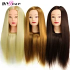 Шелковистая голова-манекен для парикмахерских, куклы с макияжем головы для причесок с зажимом, для профессионального и домашнего использования