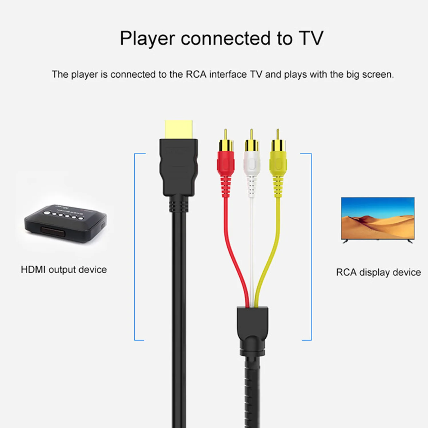 Besegad совместимому с HDMI к кабелю RCA Мужской до 3 аудио видео кабель адаптер Шнур