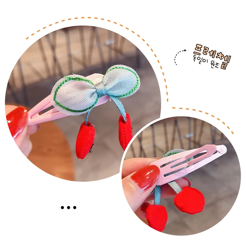 Новинка Детские милые заколки для волос с изображением вишни арбуза клубники