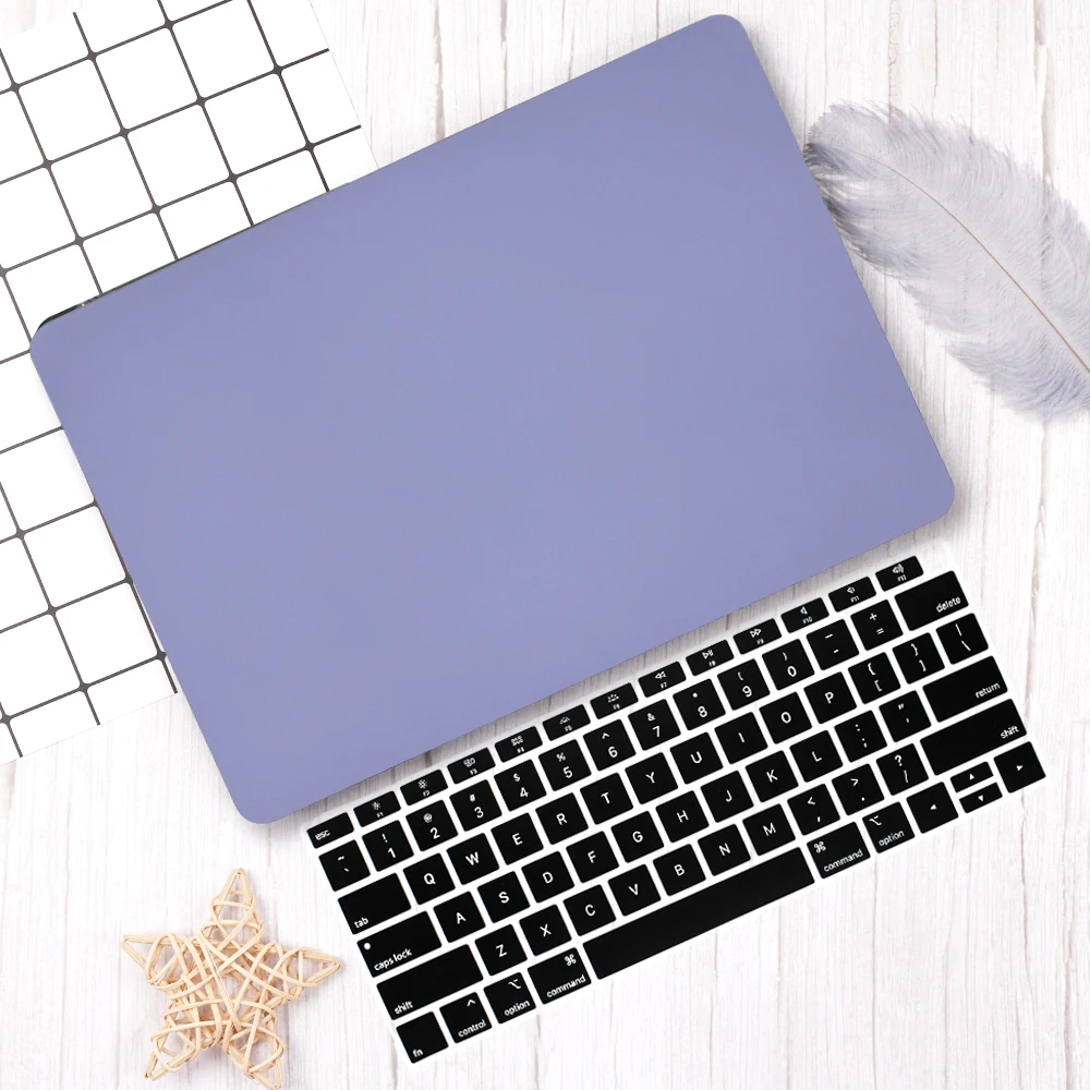 Lavender grey Крем серии с крышкой клавиатуры для Macbook Por 13 15 Touch Bar A1706 A1707 A2159 новейший Air 13 A1466 A1932 - Цвет: Lavender grey