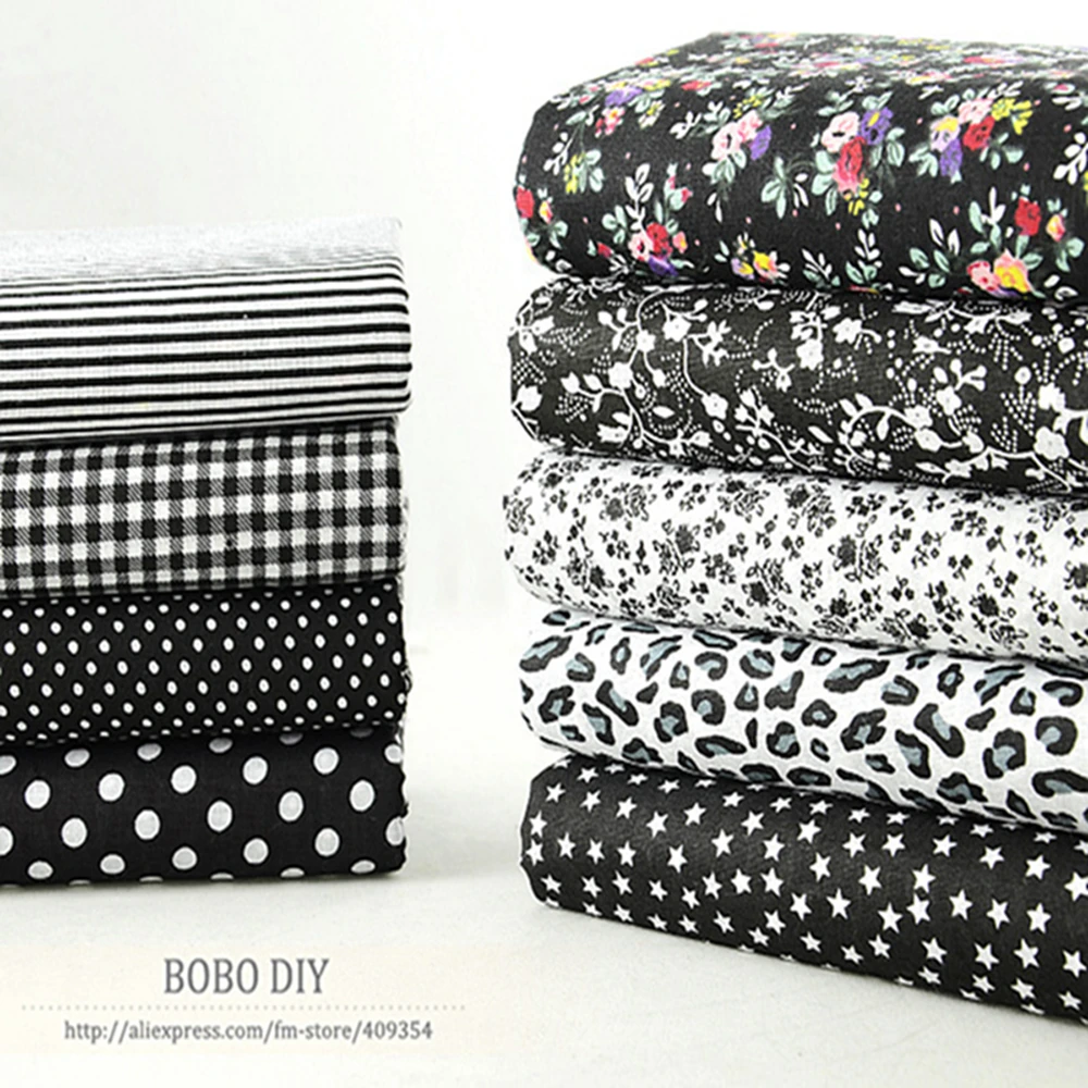 &quotКлассический черный&quot жир четверть хлопок ткань &quotтильда&quot Квилтинг