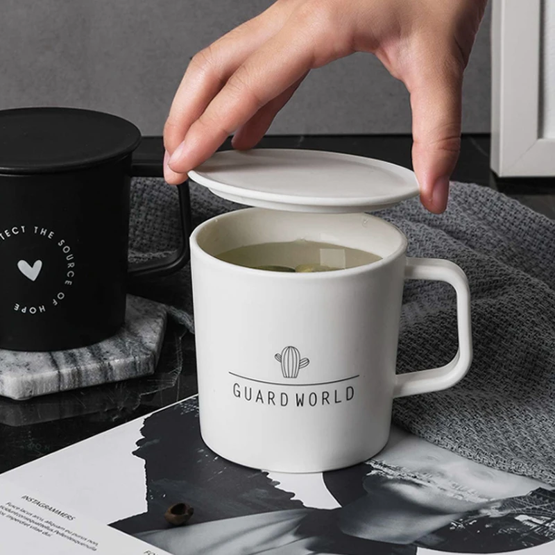 Пластиковый Кактус в скандинавском стиле чашка с крышкой ручкой домашняя