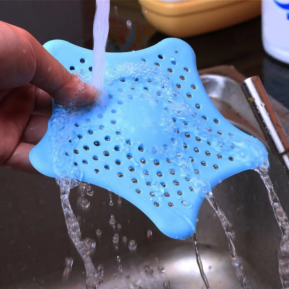 

Sea Star Shape Soft PVC Kitchen Cleaner Sink Filter Sewer Drain Hair Colanders Strainers Bathroom Sink