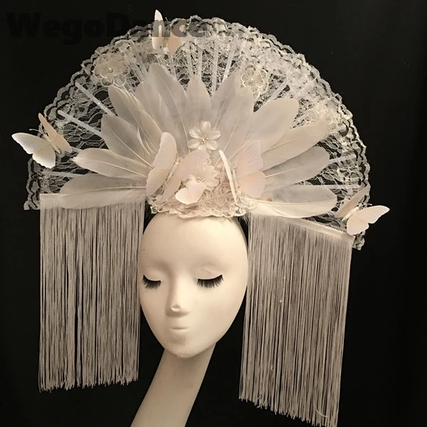 

Adult Customize Cosplay Headdress Girls Princess Personalities Exaggerated Star Singer Costume Stage Flower Mask Model Use