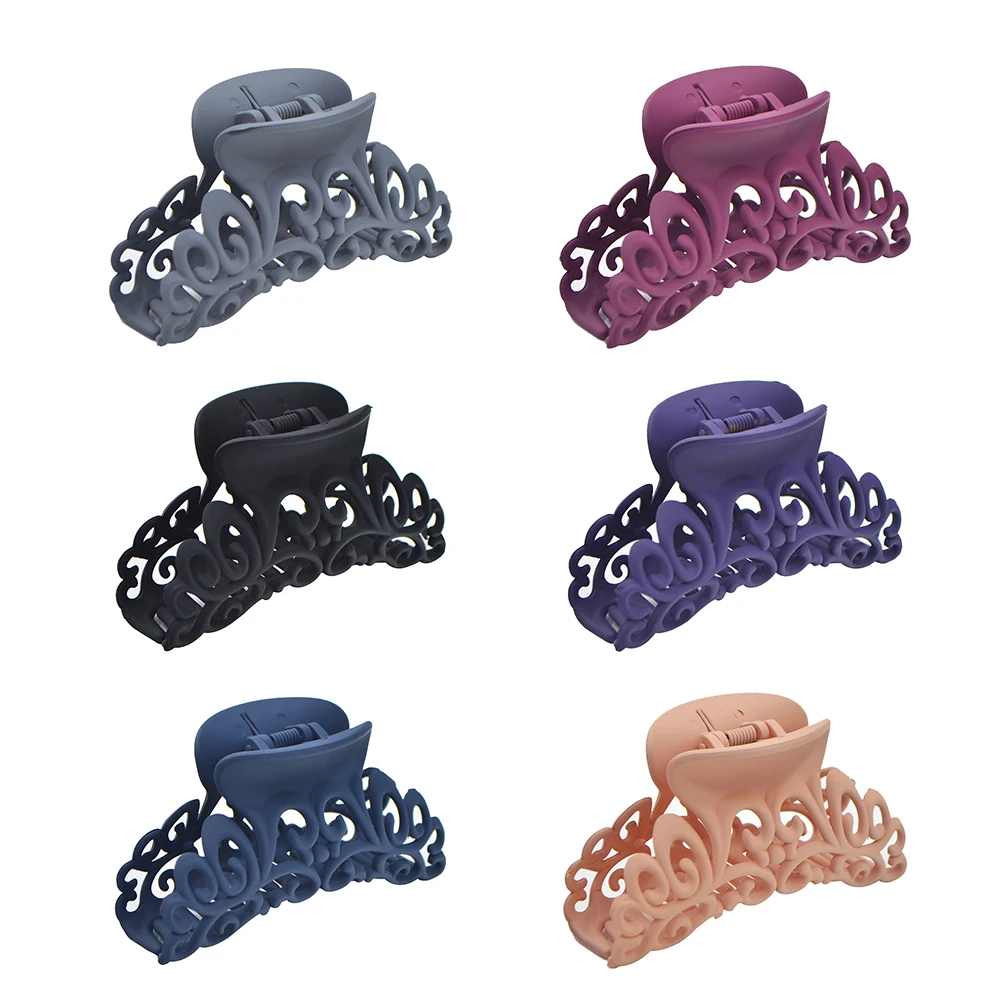 

6 шт. модные большие крабы для волос для женщин, аксессуары для волос, заколка для волос для девочек, черные челюсти для волос, милые заколки-к...