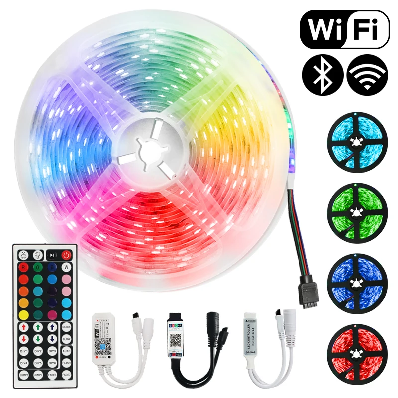

LED DC 5050 SMD2835 Flexible Waterproof Tape Diode Remote Control Light For Room12V RGB LED Strip Lights Bluetooth WiFi Luces