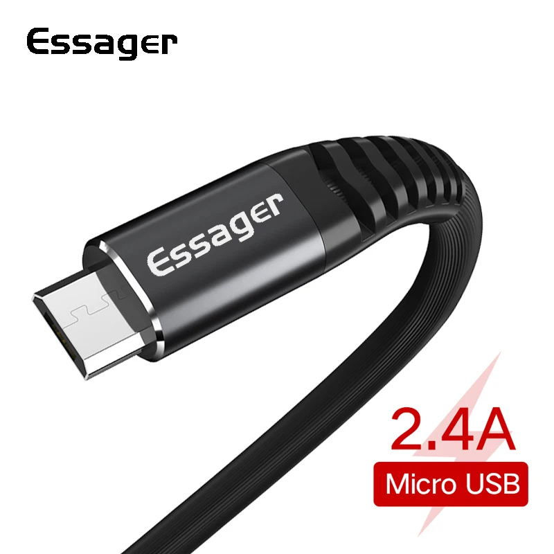 Кабель Micro USB Essager для samsung S7 Xiaomi Android 0,3 м 1 м 2 м кабель Microusb кабель для зарядки и передачи данных кабели для мобильных телефонов