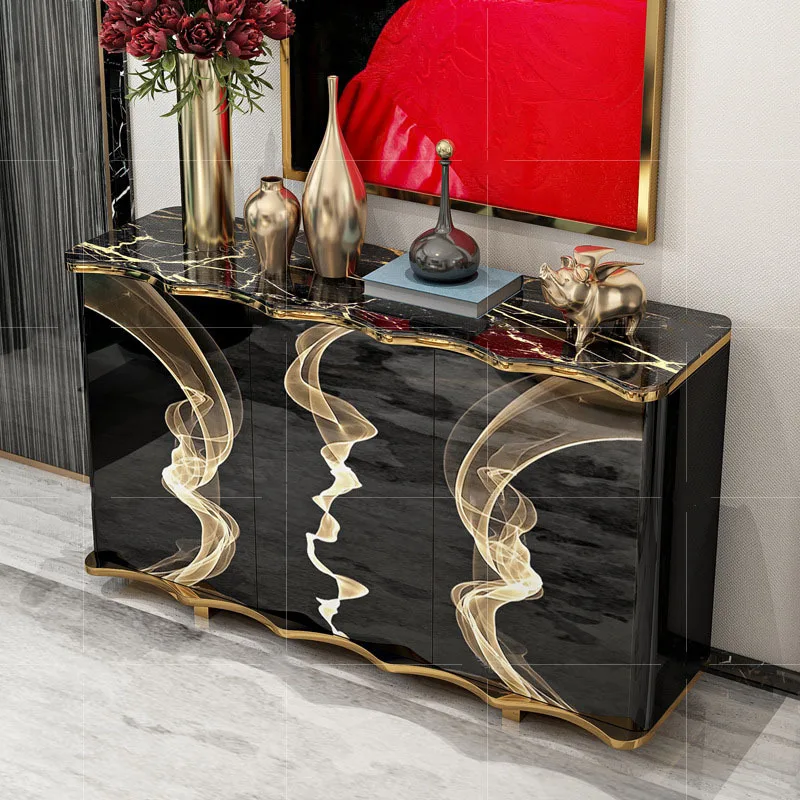 Светильник лый роскошный боковой шкаф в гонконгском стиле мраморный современный