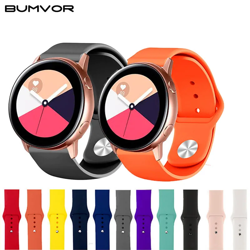 Силиконовый ремешок для часов Samsung Galaxy 18 мм 20 22 42 46 Active2 40 44 Gear S2 S3 Active 2|Ремешки