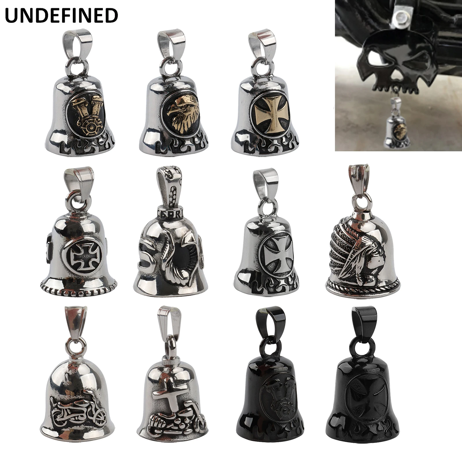 

Motorcycle Bell Cross Engine Cool Biker Guard Bell Stainless Steel Universal For Harley Indian Scout Touring Softail Dyna Bobber