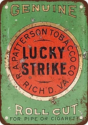 Трубка и рулон сигареты Lucky Strike резание табака винтажная репродукция