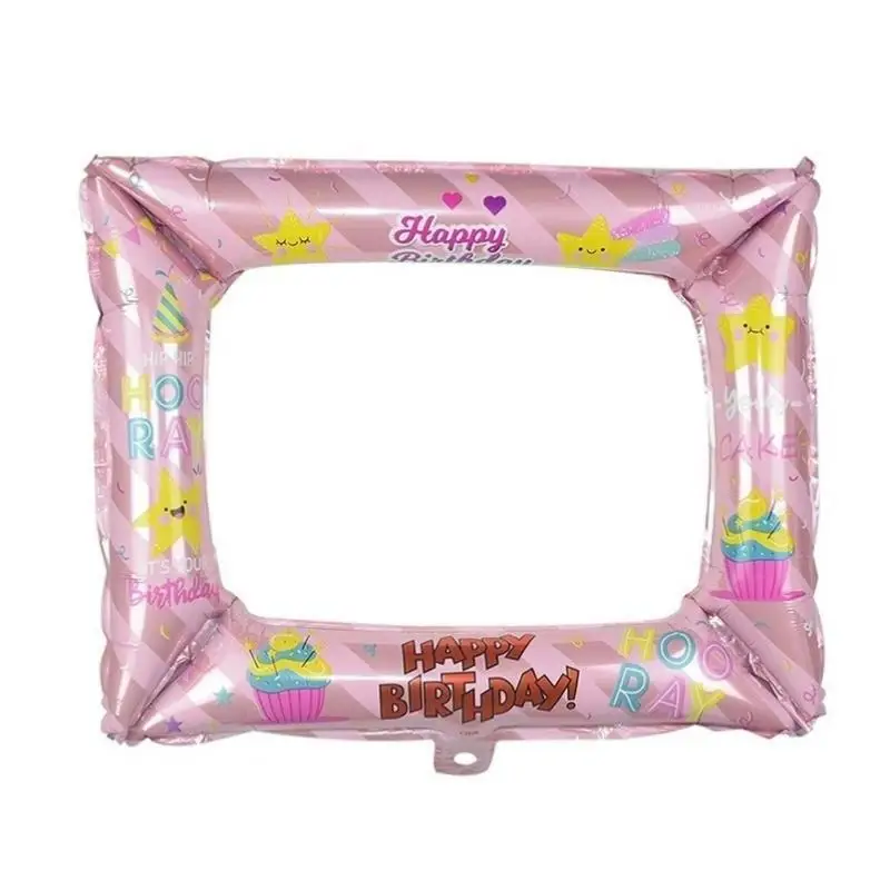 1 шт воздушный шар с днем рождения украшения из фольги Воздушные шары фоторамка