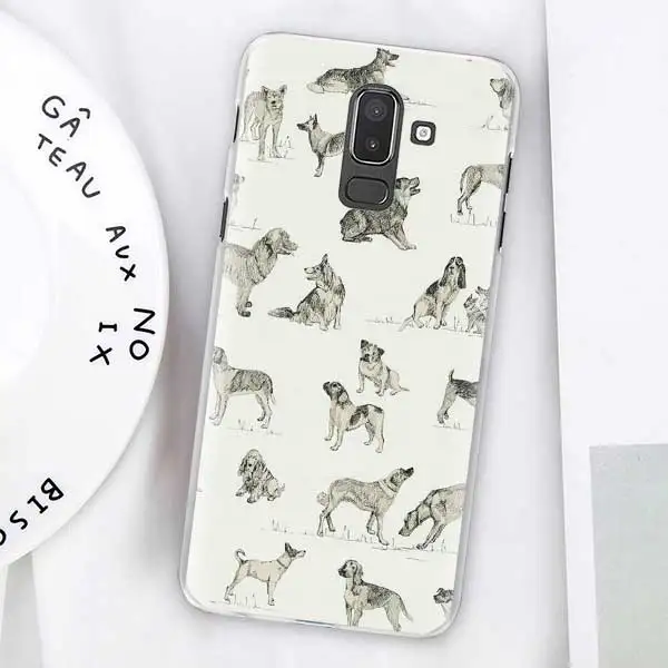 Dachshund Doxie Цветок Собака Щенок Чехлы для samsung Galaxy J4 Plus J6 Plus J8 J3 J5 J7 J5 Prime жесткий чехол - Цвет: 13