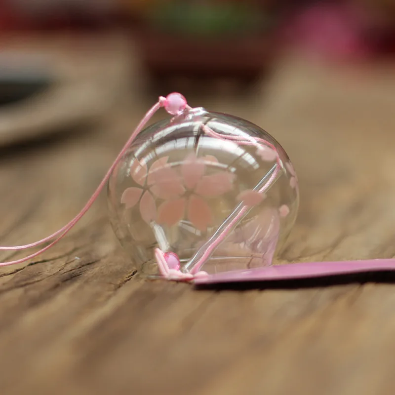 

Glass wind chimes ornaments custom gifts birthday home creative powder cherry blossoms