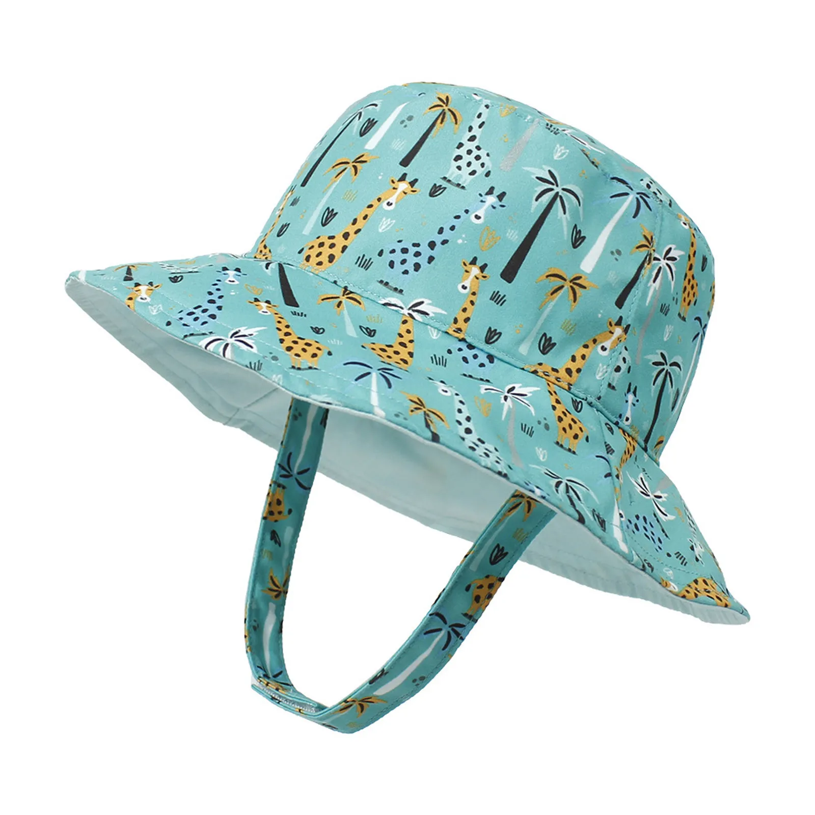 

Kid Sunscreen Bucket Hat Fashion Children Adjustable Printed Basin Baby Hat Fisherman Hat Sunscreen Hat Sun Hat With Neck Stripe