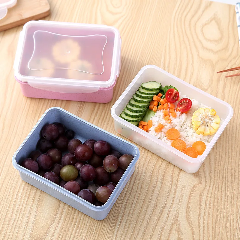 

Eco-friendly Material Wheat Straw Refrigerator Crisper Storage Box Food Container Plastic Storage Container Lunch Box Sealed Box