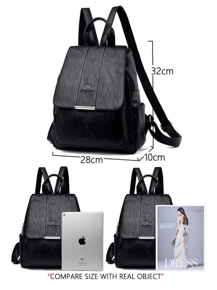 Woman High capacity travel Backpack Lady leather Backpack Fashion Female student Bag Sac a Dos School waterproof Shoulder Bags