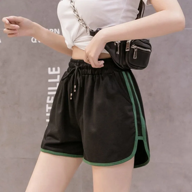 

Yoga Workout Gym Shorts Women Sports Short Waistband Running Jogging Bottoms Causal Loose Solid Color Sportswear Athletic Shorts