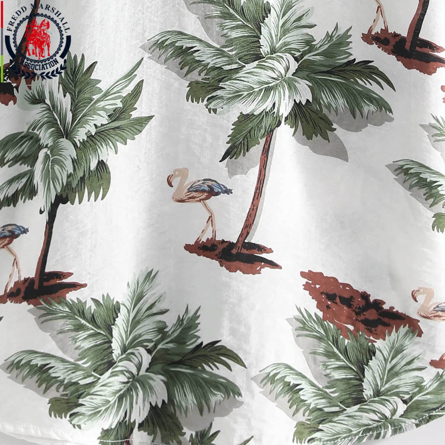 FREDD MARSHALL 2021 Новая мода с принтом &quotкокосовое дерево&quot рубашка мужская летняя
