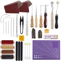 for diy versatile leather repair purse kit with awlwaxed threadgroover wool dauber leather kits for beginner