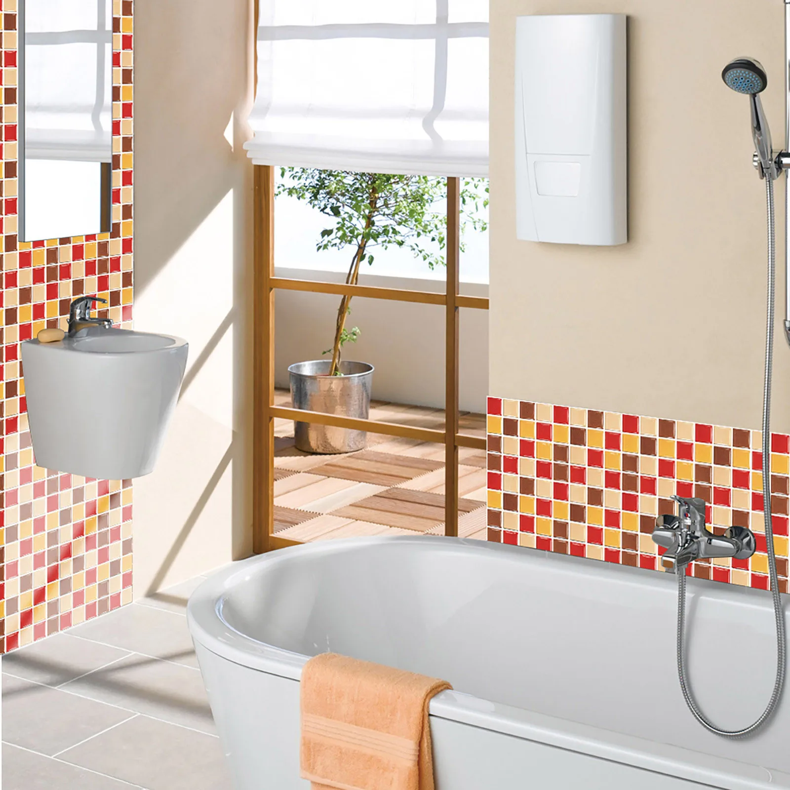 10pcs 3d Crystal Tile Stickers For Kitchen Bathroom Diy Waterproof Self-adhesive Wall Wallpaper Decoration Sticker #4 | Дом и сад