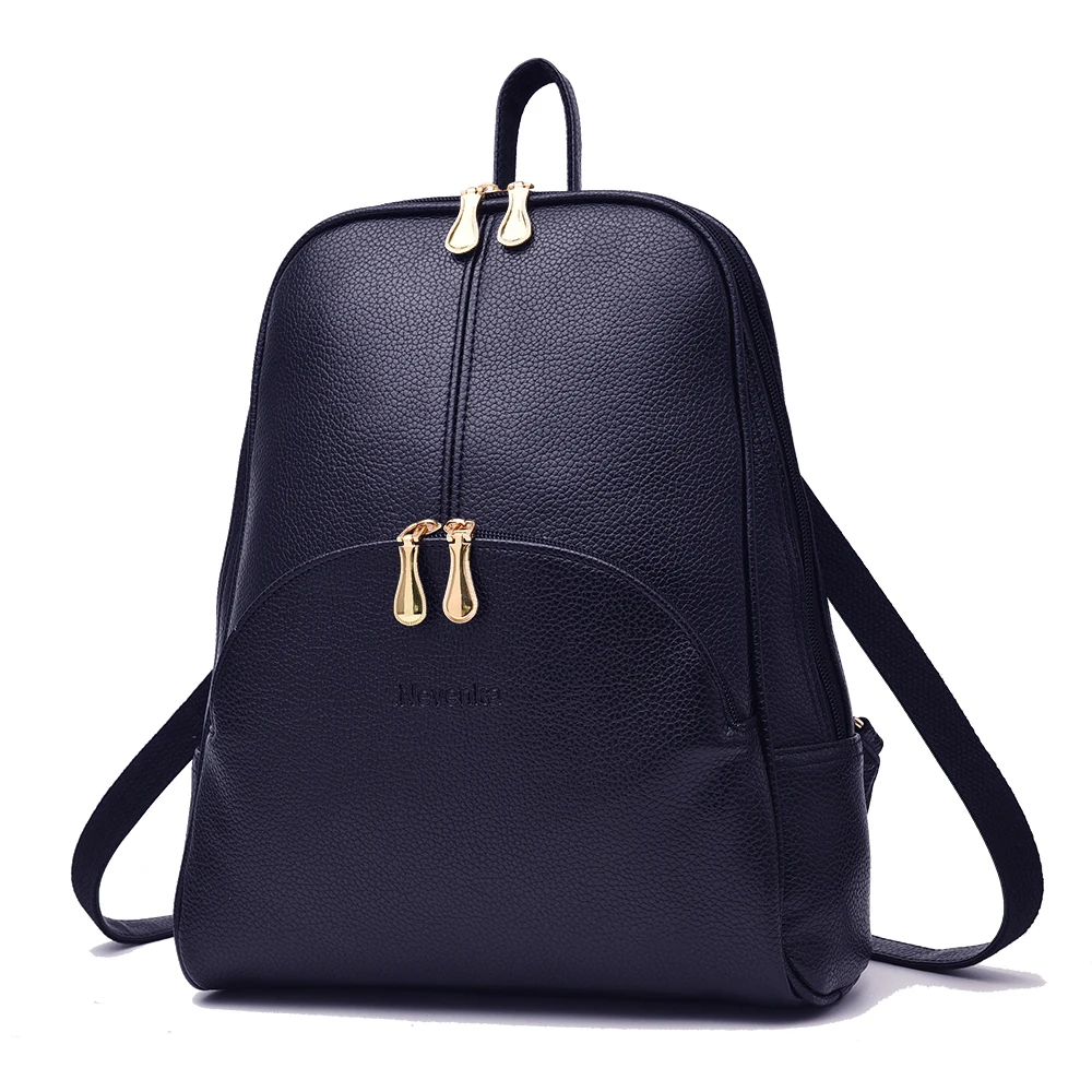 Navy blue NEVENKA женский рюкзак, кожаные рюкзаки, мягкие сумки, брендовая сумка в сдержанном стиле, Повседневная сумка, рюкзак и сумка для подростков - Цвет: Navy blue