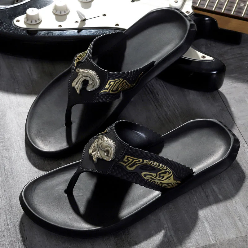 

2021 Men's Pvc Sandals Summer Sandals Beach Shoes European and American Tide Brand Non-slip Flip Flops Casual Outdoor Sandals