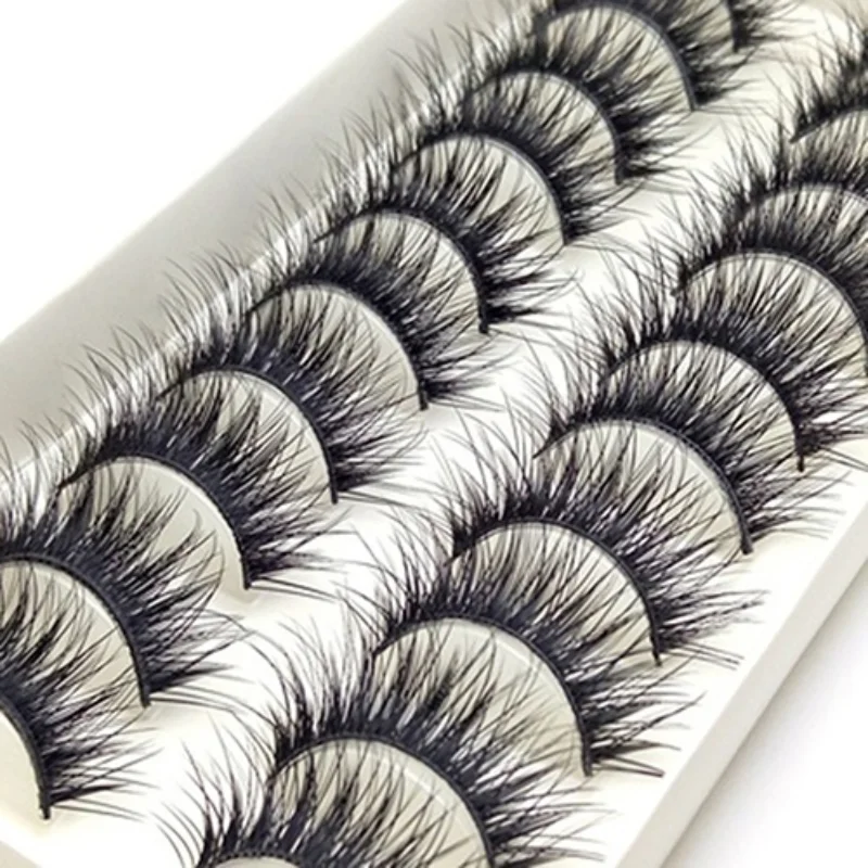 

10 Pairs 3D Natural False Eyelashes Eyelash Extension Makeup Kit Cilios eyelash extension long cross volume soft fake eye lashes