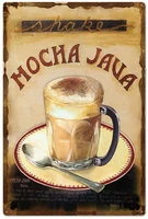 mega deal hot coffee drinks cappuccino mocha espresso latte poster funny art decor vintage aluminum retro metal tin sign