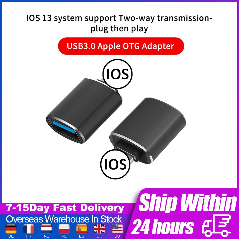 Адаптер OTG USB 3 0 для IPhone 7 8 6 6s Plus 11 Pro Max X XS XR комплект конвертеров IOS 12 13 подключение