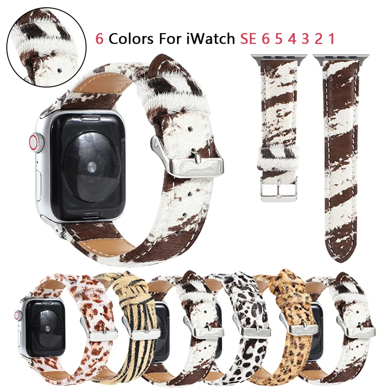 

Fluff Leather Watchbands for apple watch 7 band SE 6 5 40mm 44mm 41mm 45mm Bracelet for iWatch 7 Strap series 4 3 38mm 42mm Belt