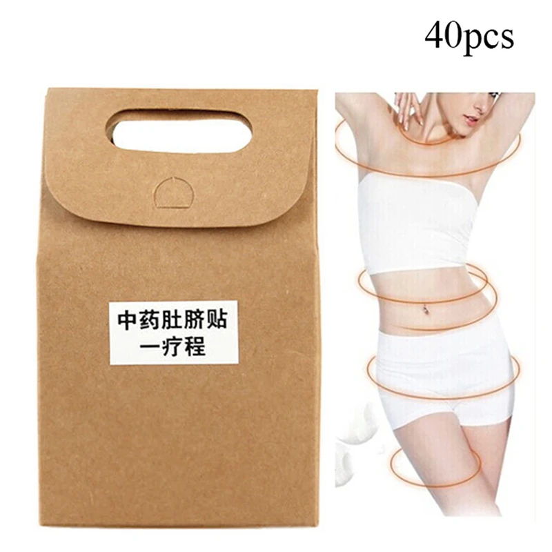 40 шт. традиционная пластырь для сжигания жира похудения пупка тонкий